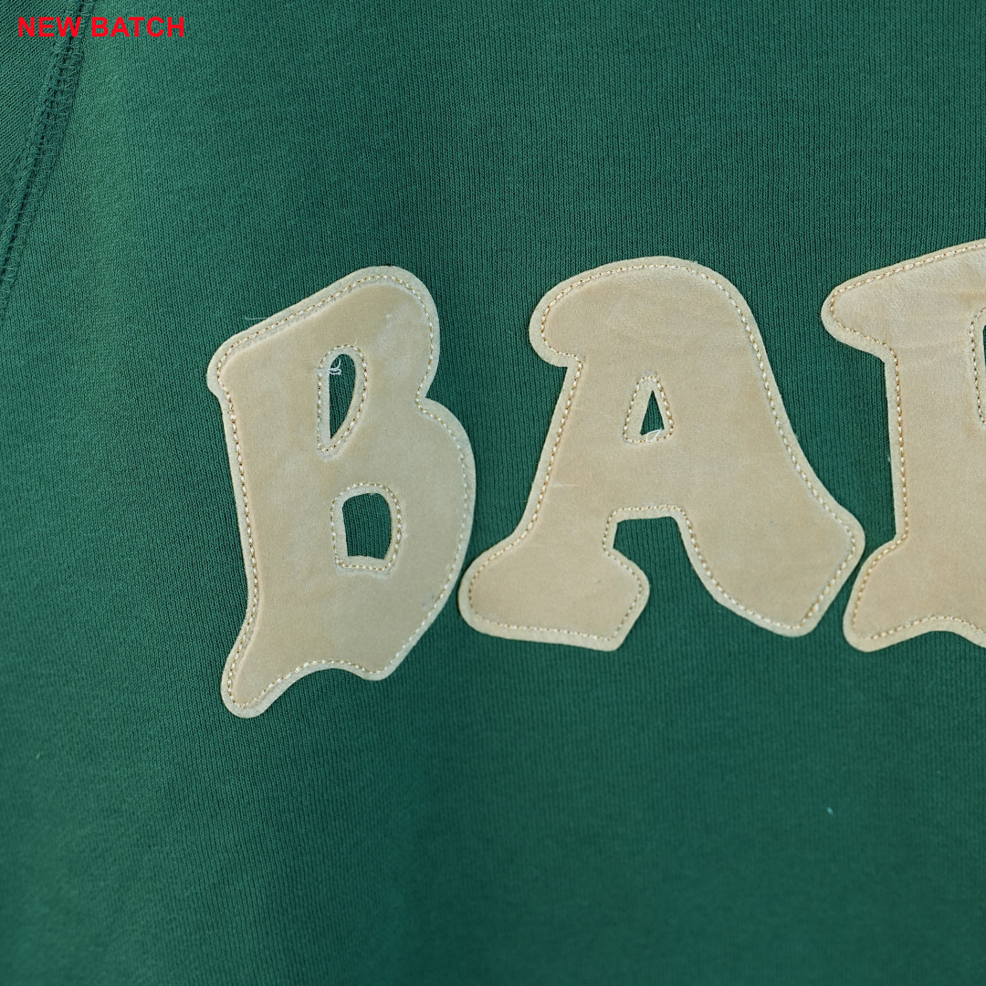 Bape Logo Relaxed Fit Pullover Hoodie Green (FW22) - Image 6