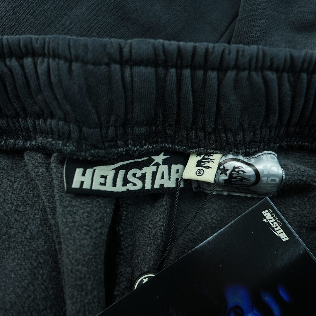 Other 380 Hellstar No Guts Glory Flare Bottom Sweatpants Midnight Dye (Black) - Image 10