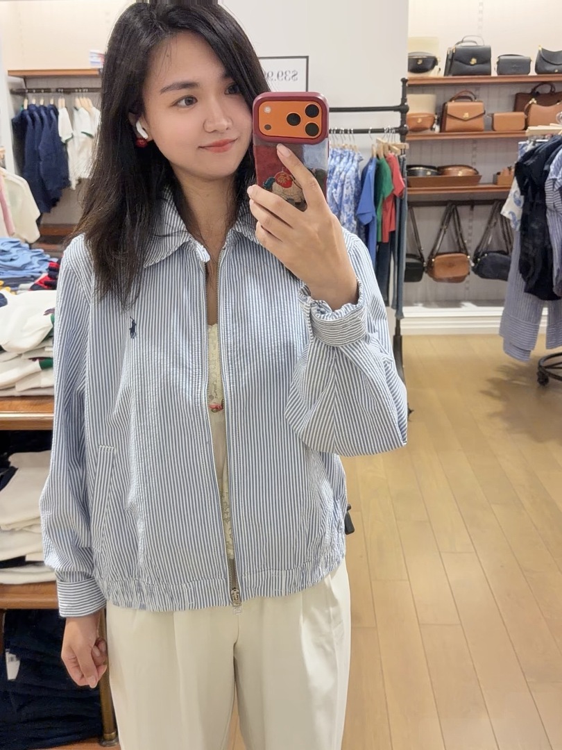 Other €25.7 Unisex Stripe Cotton Seersucker Jacket RL W93 X - Image 11