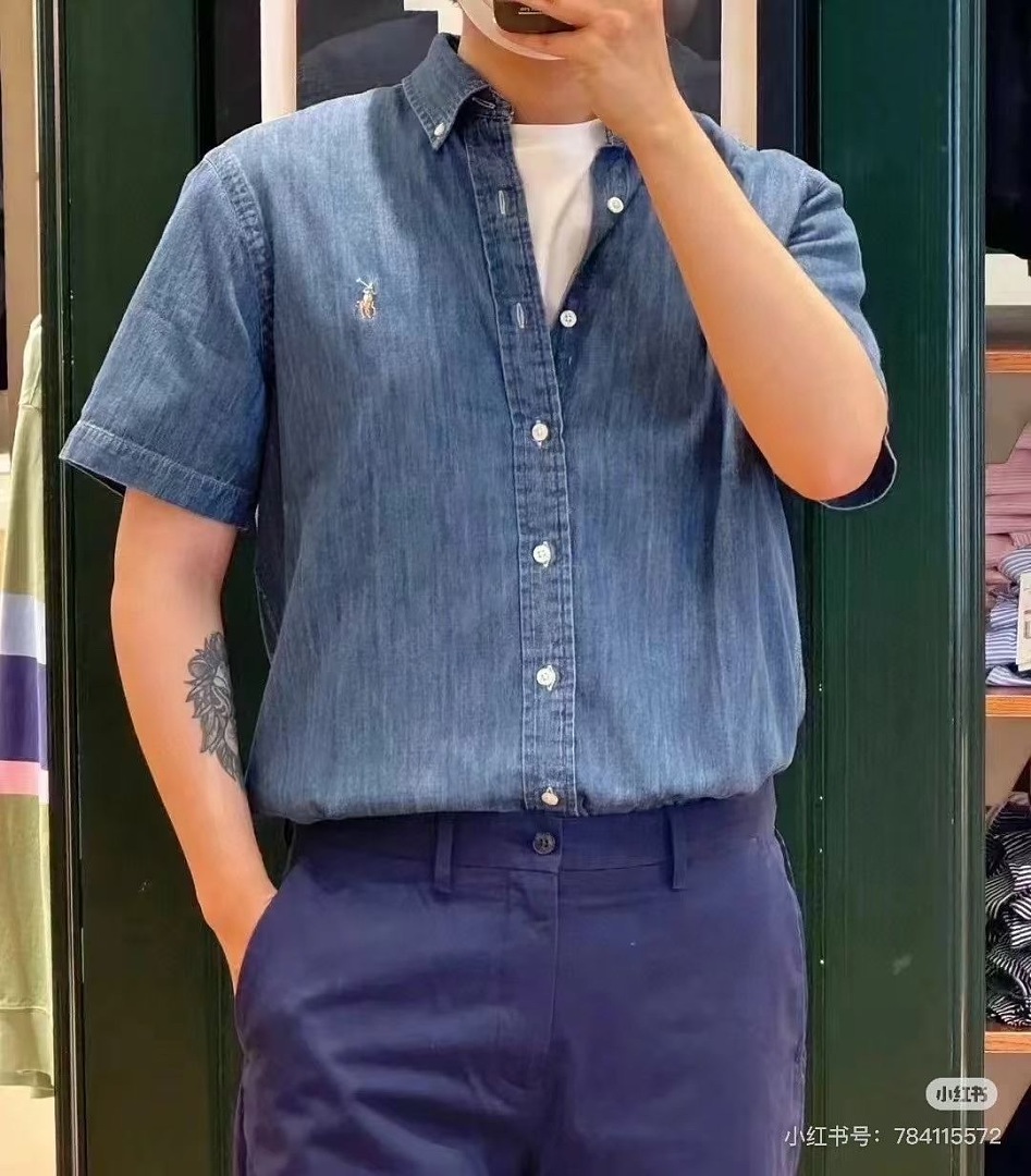Other €20.5 ##Denim Short-Sleeved Shirt Short Sleeve M (Loose Fit) - Image 5
