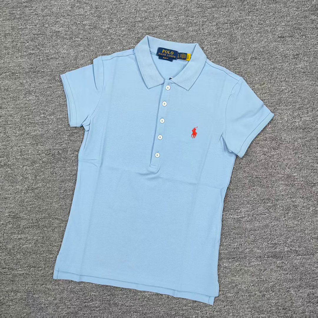 Other €18.7 ## Five-Button Knitted Collar Short-Sleeved Polo Shirt womenRL Buckle Short Sleeve Womens C - Image 29