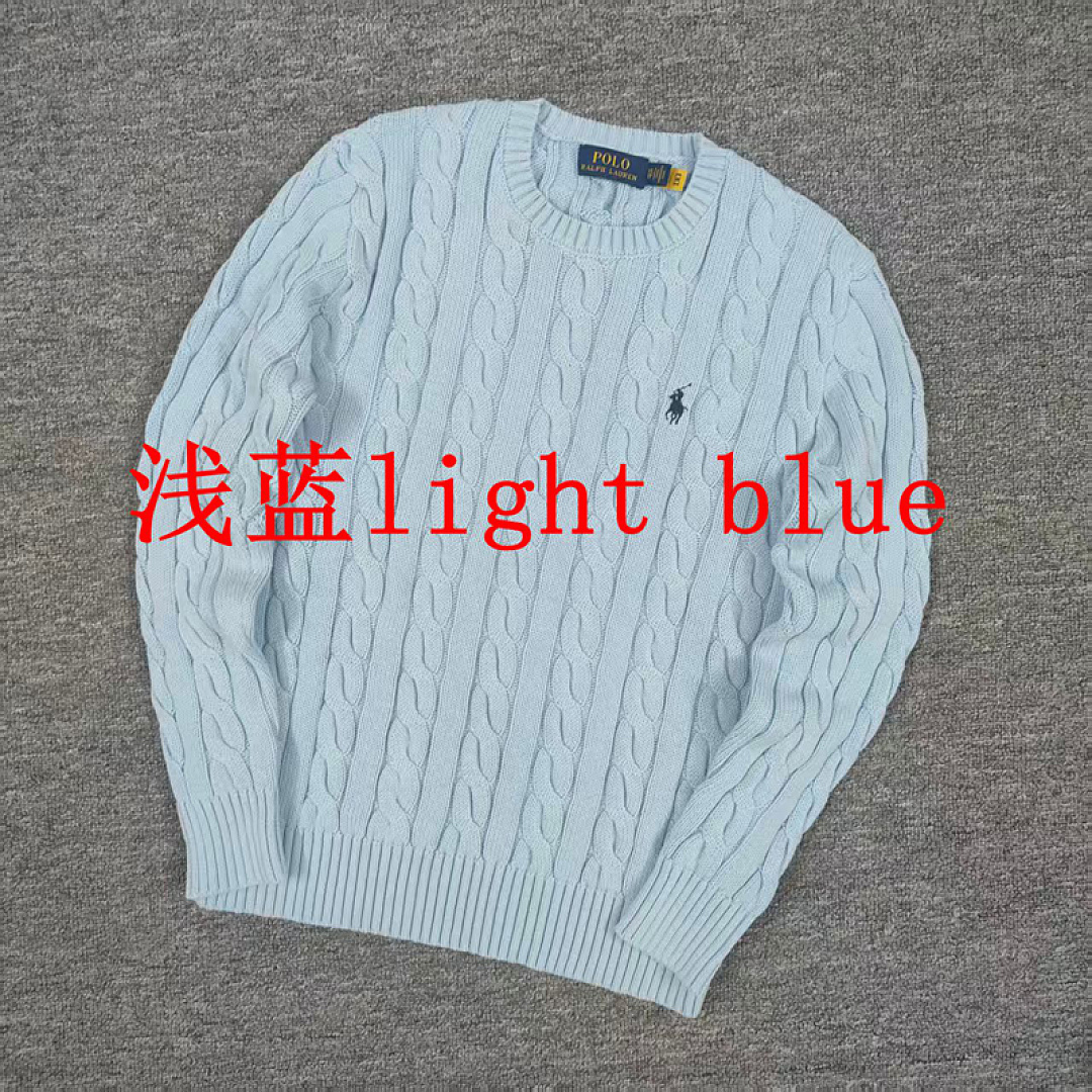 Other €23.4 ##RL 100% Pure Cotton Autumn And Winter Round Neck Long Sleeved Sweater Solid Collar Fleece C - Image 18