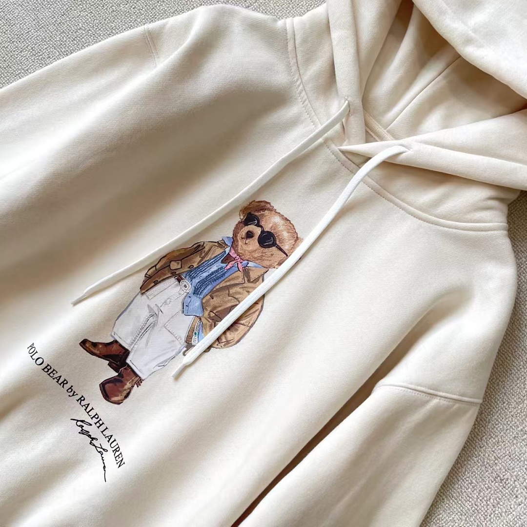 Other €34.8 ##Women's Bear Oversized Fleece Hoodie White Coffee P - Image 25