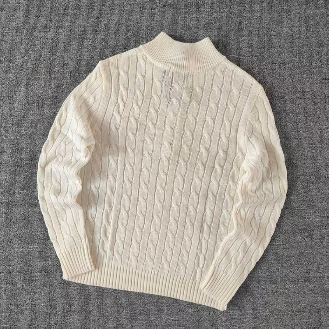 Other €28.9 ##Pony Logo Embroidered Cable-Knit Wool Knit Half-Zip Long-Sleeved Sweat Fleece Half C - Image 15