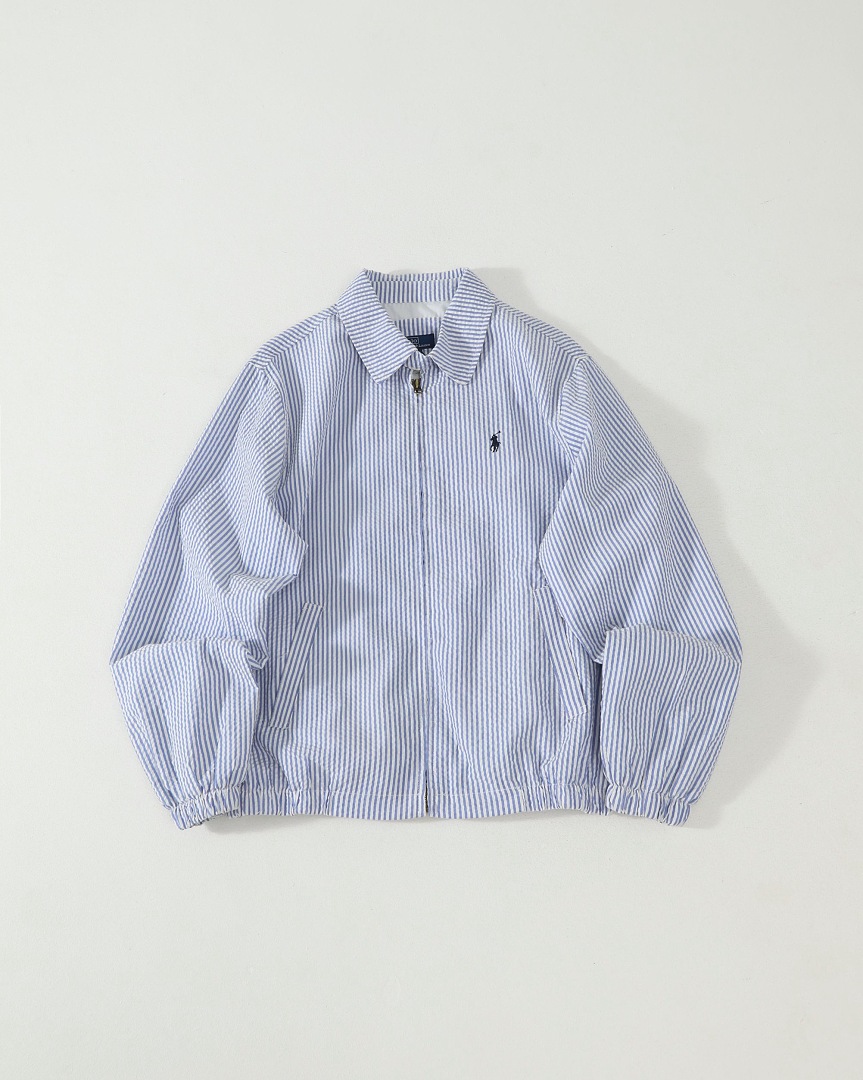 Other €25.7 Unisex Stripe Cotton Seersucker Jacket RL W93 X - Image 15