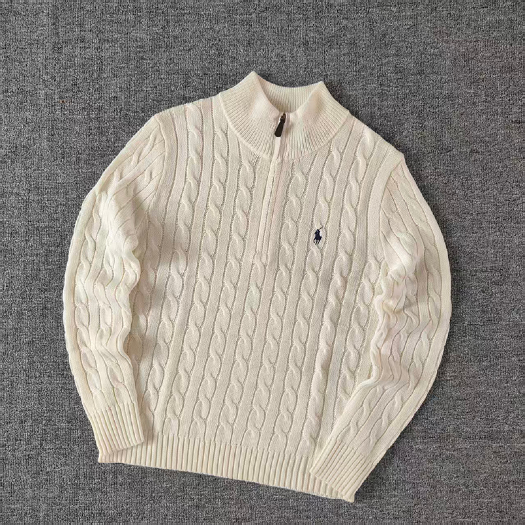 Other €28.9 ##Pony Logo Embroidered Cable-Knit Wool Knit Half-Zip Long-Sleeved Sweat Fleece Half C - Image 14