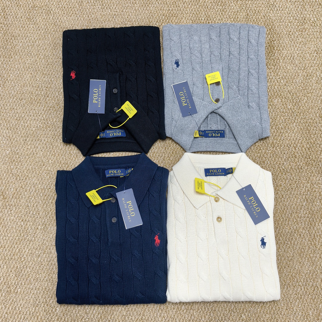 Other €21.8 ##Cable-Knit Cotton Polo Shirt Mens Collar Linen Floral Short Sleeve C - Image 14