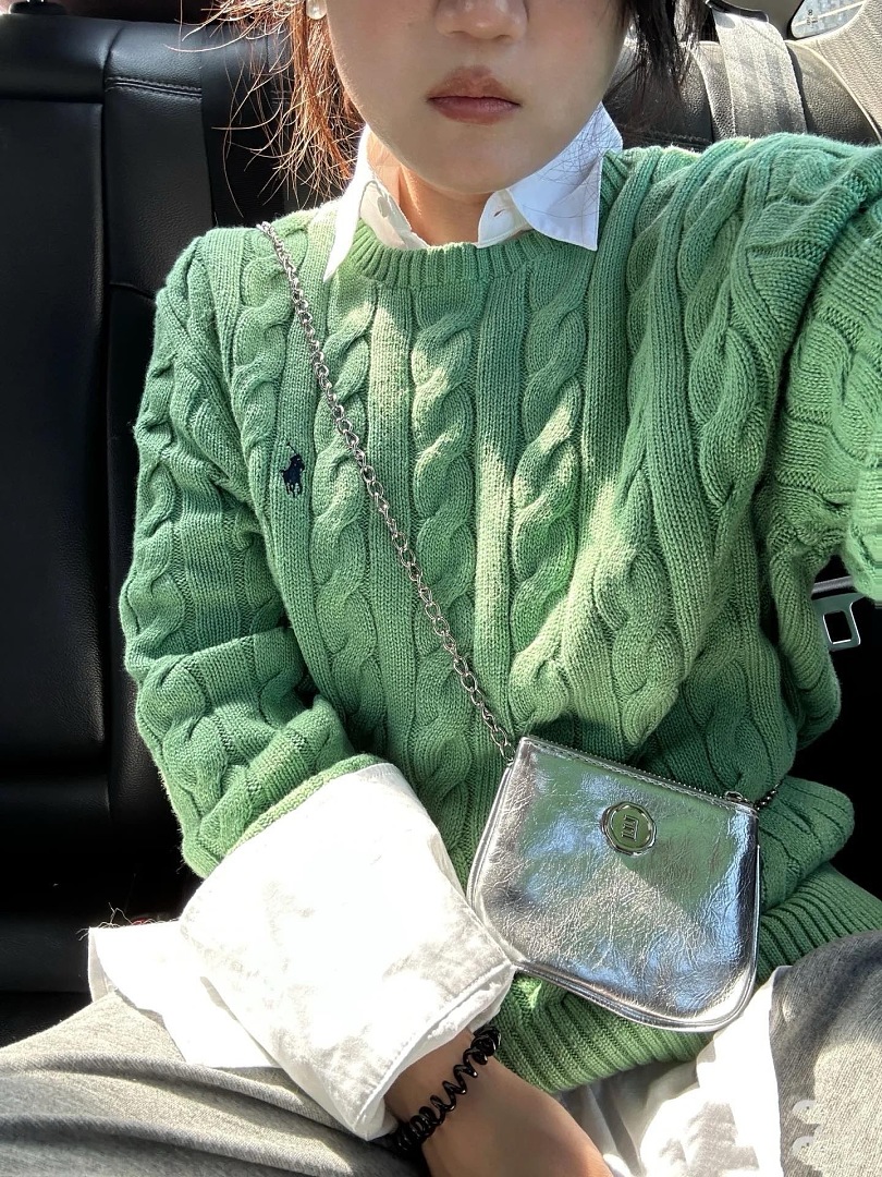 Other €23.4 ##RL 100% Pure Cotton Autumn And Winter Round Neck Long Sleeved Sweater Solid Collar Fleece C - Image 9