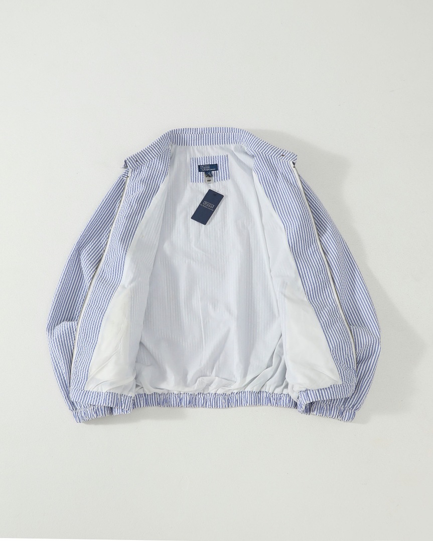 Other €25.7 Unisex Stripe Cotton Seersucker Jacket RL W93 X - Image 17