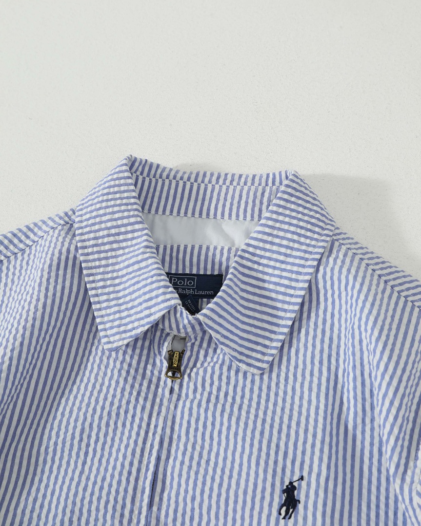 Other €25.7 Unisex Stripe Cotton Seersucker Jacket RL W93 X - Image 19