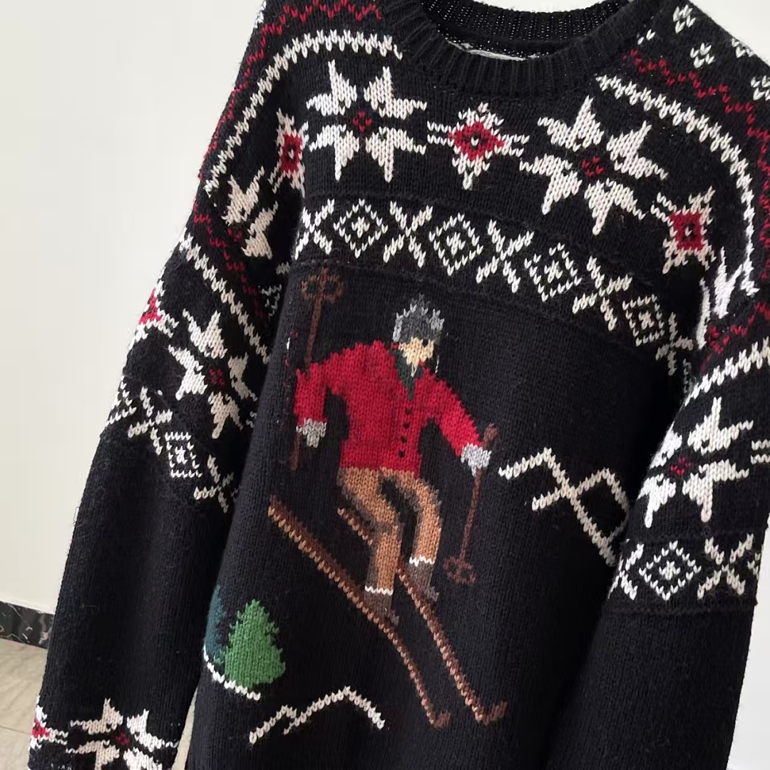 Other €47.8 ##Men's Skier Intarsia Knit Sweater Snow Fleece P - Image 20