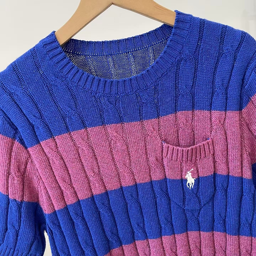 Other €23.4 ##Striped Cable-Knit Short-Sleeve Sweater Striped Collar Linen Floral P - Image 32