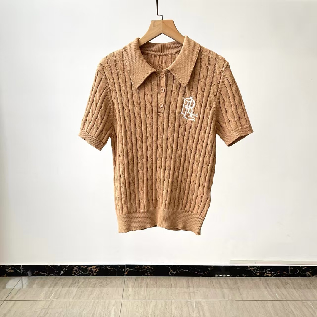 Other €20.6 ##Polo Collar Cable Knit Short Sleeve Embroidered Polo Floral P - Image 23