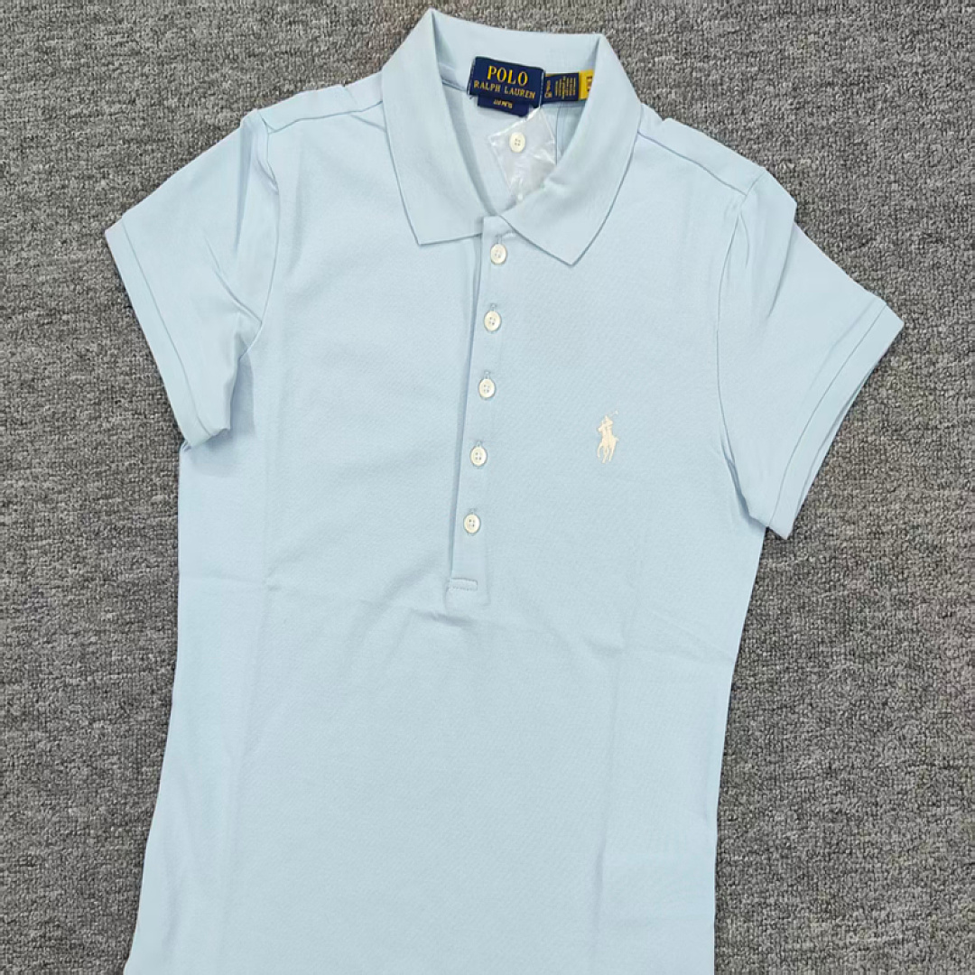 Other €18.7 ## Five-Button Knitted Collar Short-Sleeved Polo Shirt womenRL Buckle Short Sleeve Womens C - Image 18