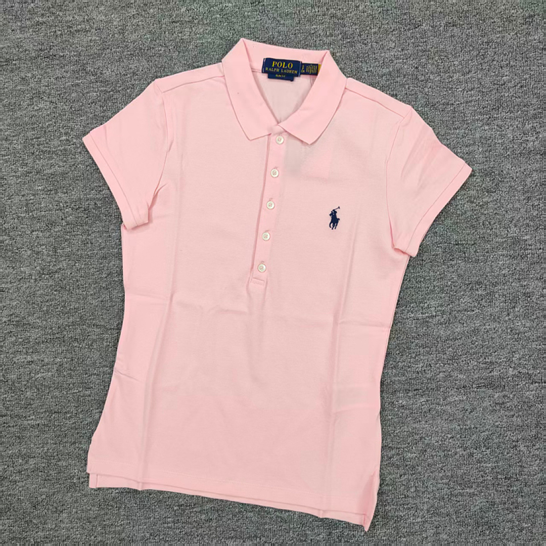Other €18.7 ## Five-Button Knitted Collar Short-Sleeved Polo Shirt womenRL Buckle Short Sleeve Womens C - Image 33
