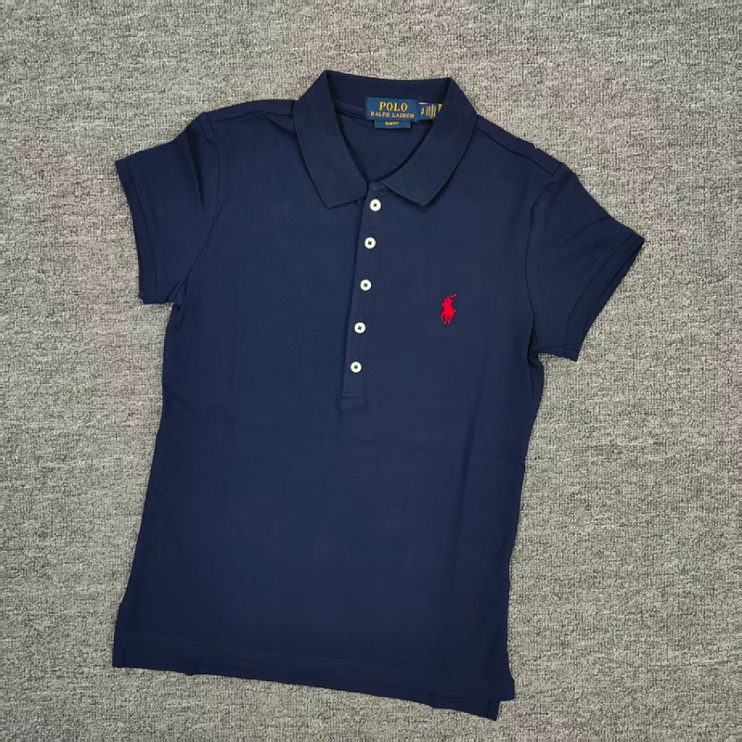 Other €18.7 ## Five-Button Knitted Collar Short-Sleeved Polo Shirt womenRL Buckle Short Sleeve Womens C - Image 26