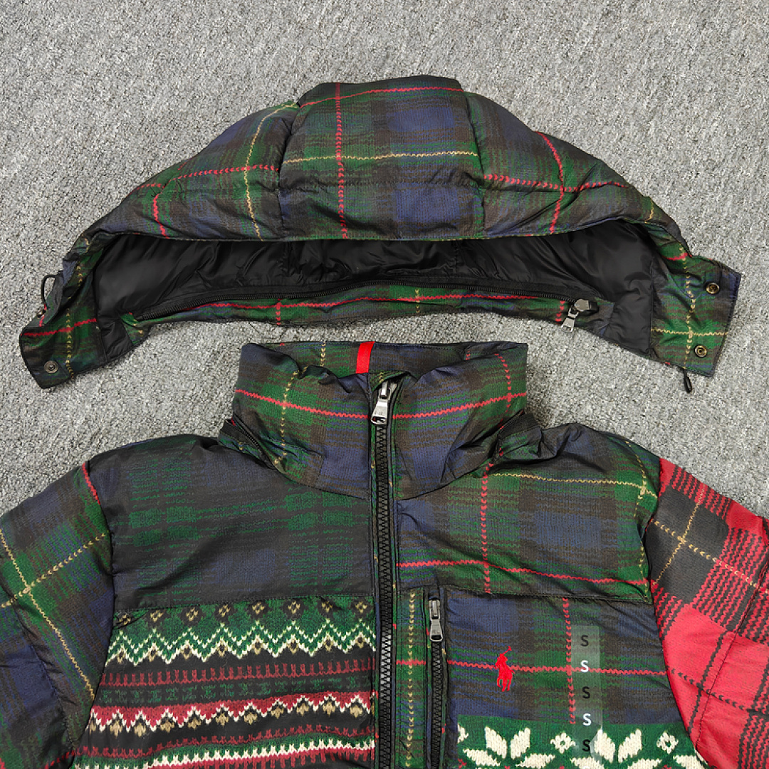 Other €64.6 ## Christmas Color-Block Down Jacket Velvet 506511 E - Image 5