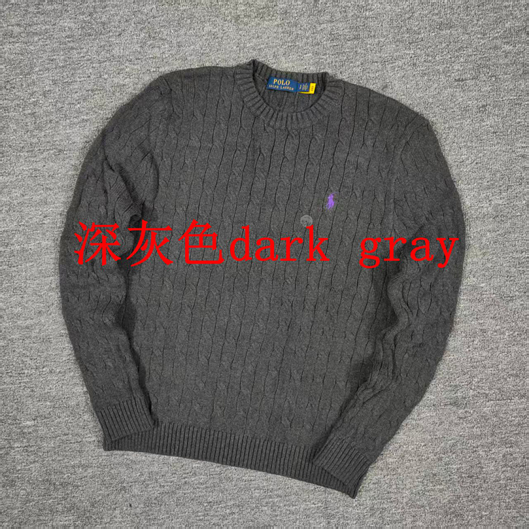 Other €23.4 #RL Autumn/Winter Classic Cable Crewneck Sweater Floral Collar Fleece G/D - Image 3