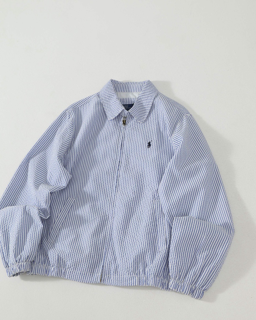 Other €25.7 Unisex Stripe Cotton Seersucker Jacket RL W93 X - Image 18