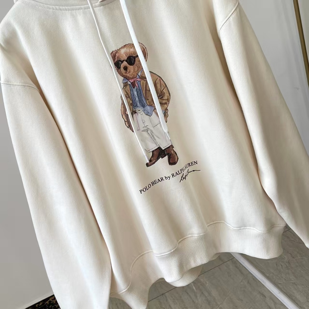 Other €34.8 ##Women's Bear Oversized Fleece Hoodie White Coffee P - Image 16