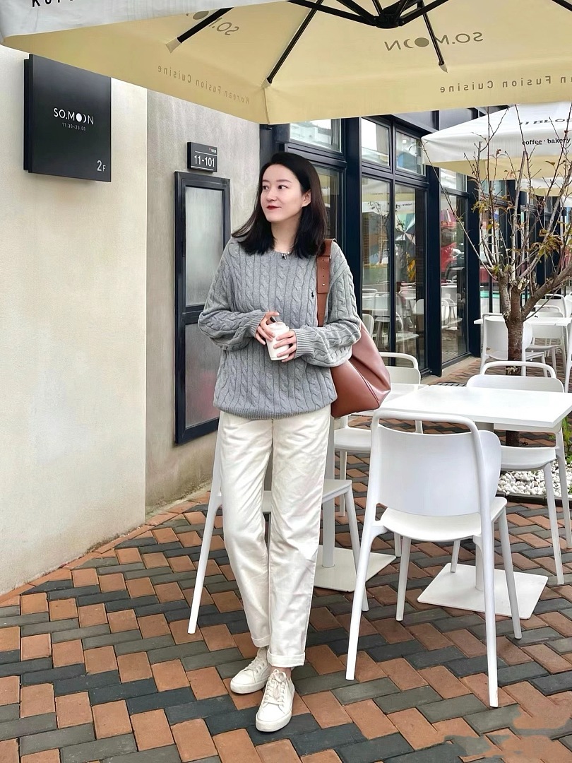 Other €23.4 ##RL 100% Pure Cotton Autumn And Winter Round Neck Long Sleeved Sweater Solid Collar Fleece C - Image 8