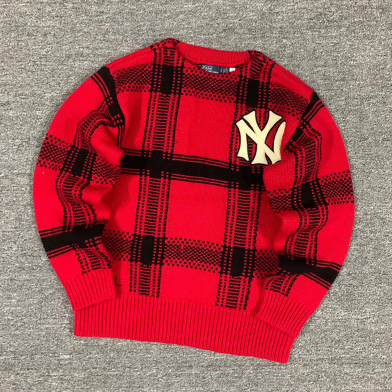 Other €42.5 ##NY Co-Branded Plaid Red Sweater NY Collab Fleece P, photo 1