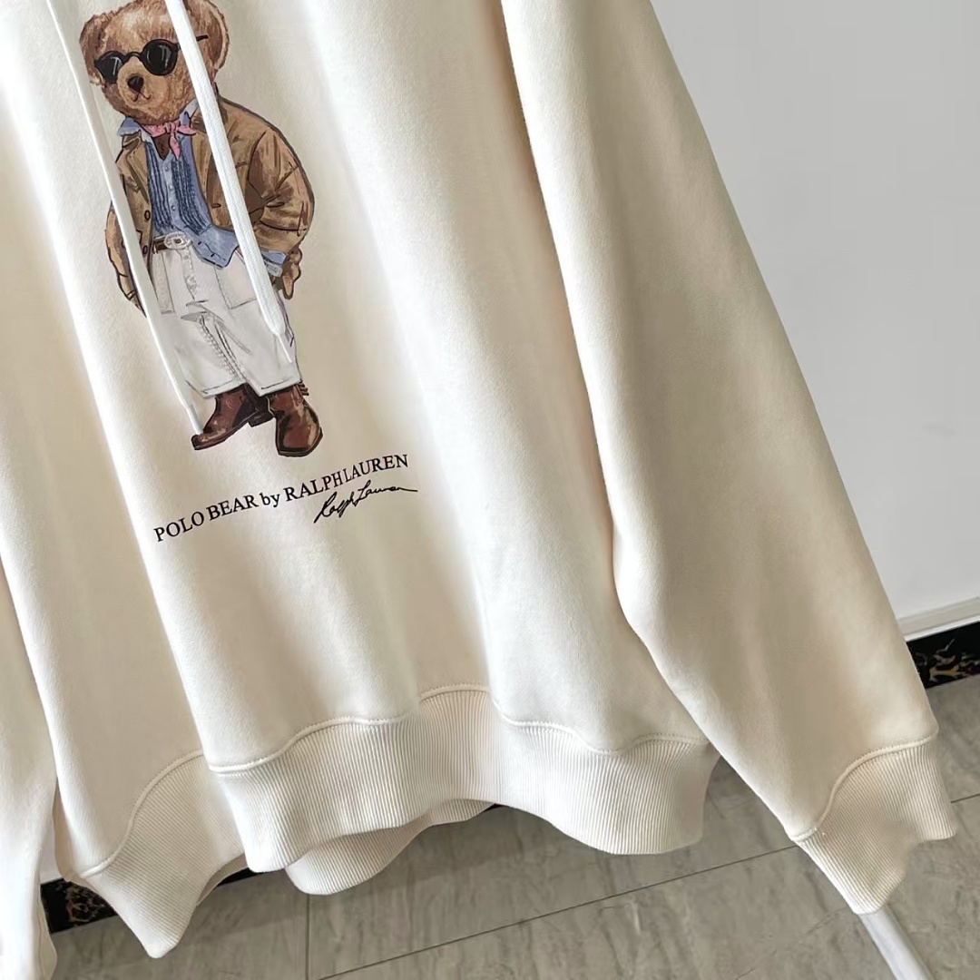 Other €34.8 ##Women's Bear Oversized Fleece Hoodie White Coffee P - Image 17