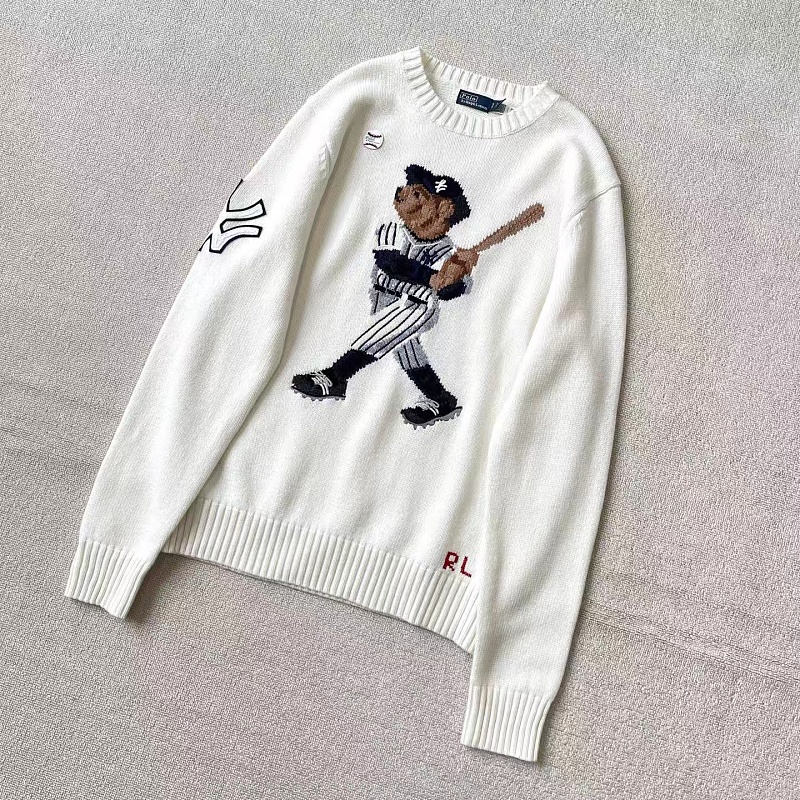 Other €45.2 ##Bear Intarsia Knit Crewneck Sweater 808 Olive Fleece P, photo 1