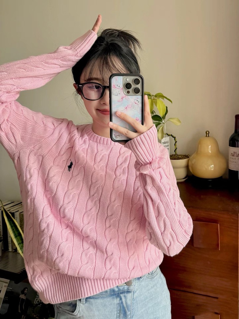 Other €23.4 ##RL 100% Pure Cotton Autumn And Winter Round Neck Long Sleeved Sweater Solid Collar Fleece C - Image 7