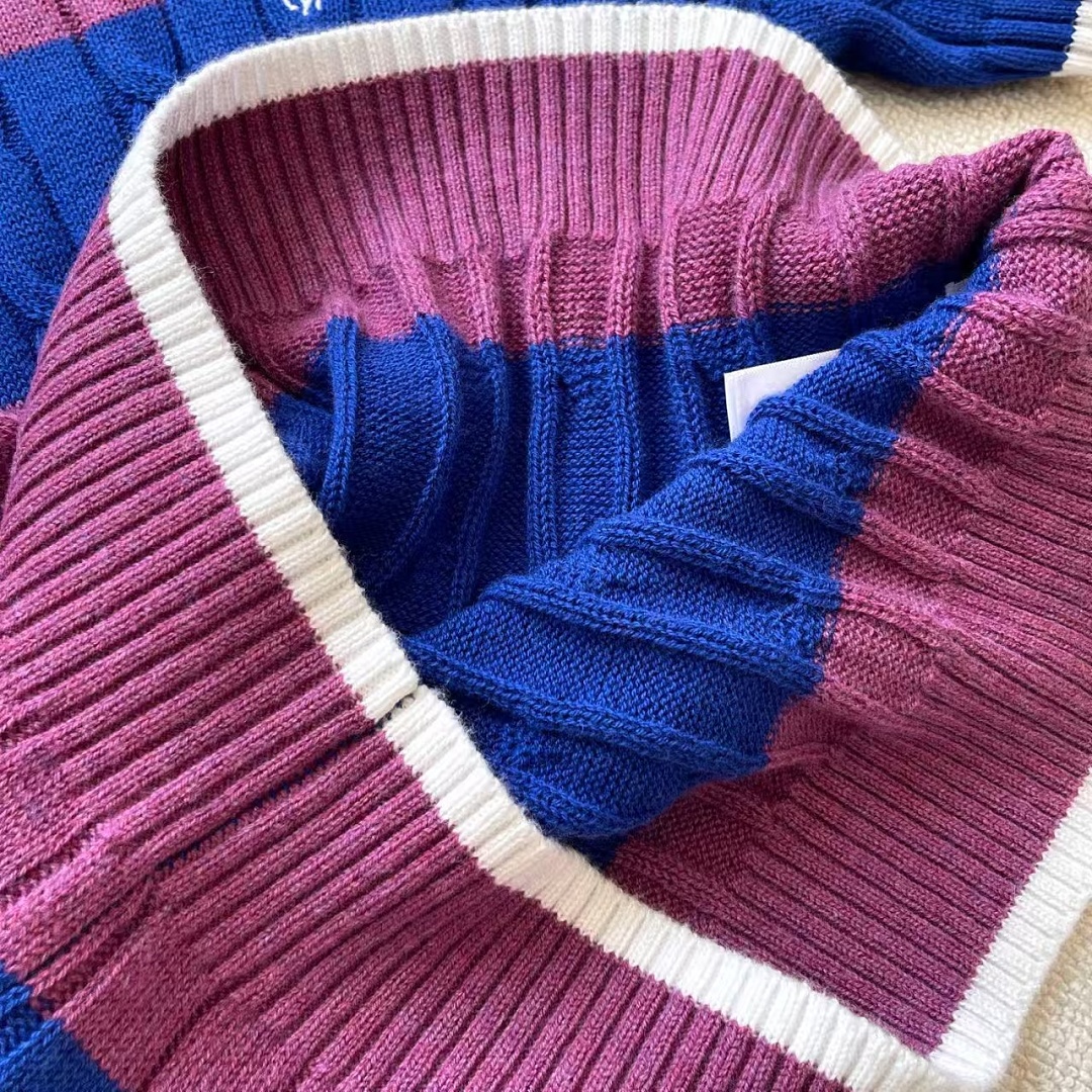 Other €23.4 ##Striped Cable-Knit Short-Sleeve Sweater Striped Collar Linen Floral P - Image 21