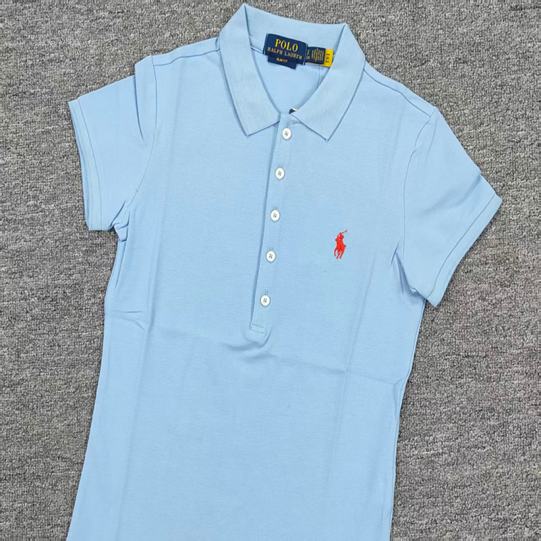Other €18.7 ## Five-Button Knitted Collar Short-Sleeved Polo Shirt womenRL Buckle Short Sleeve Womens C - Image 21