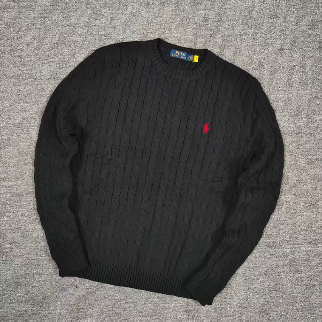 Other €23.4 #RL Autumn/Winter Classic Cable Crewneck Sweater Floral Collar Fleece G/D - Image 14