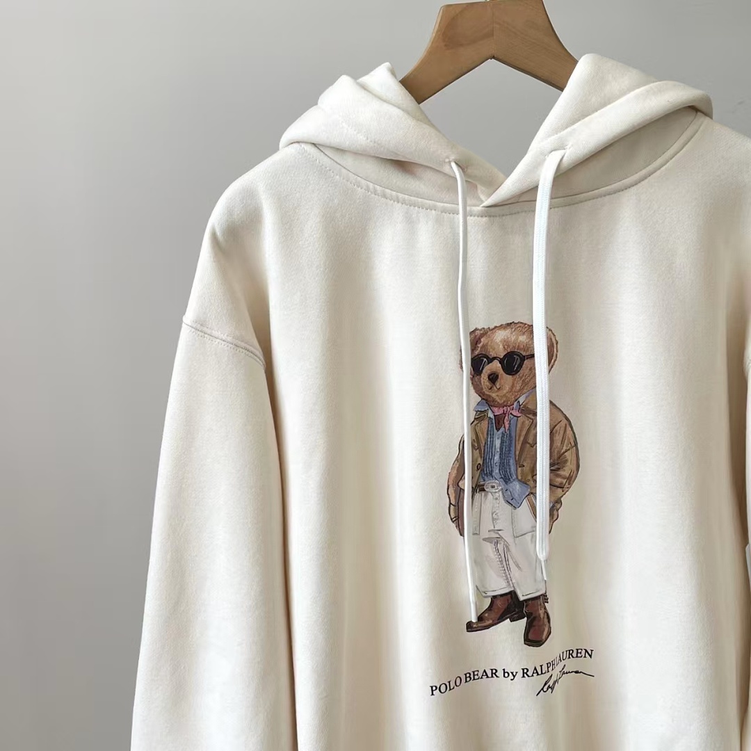 Other €34.8 ##Women's Bear Oversized Fleece Hoodie White Coffee P - Image 18