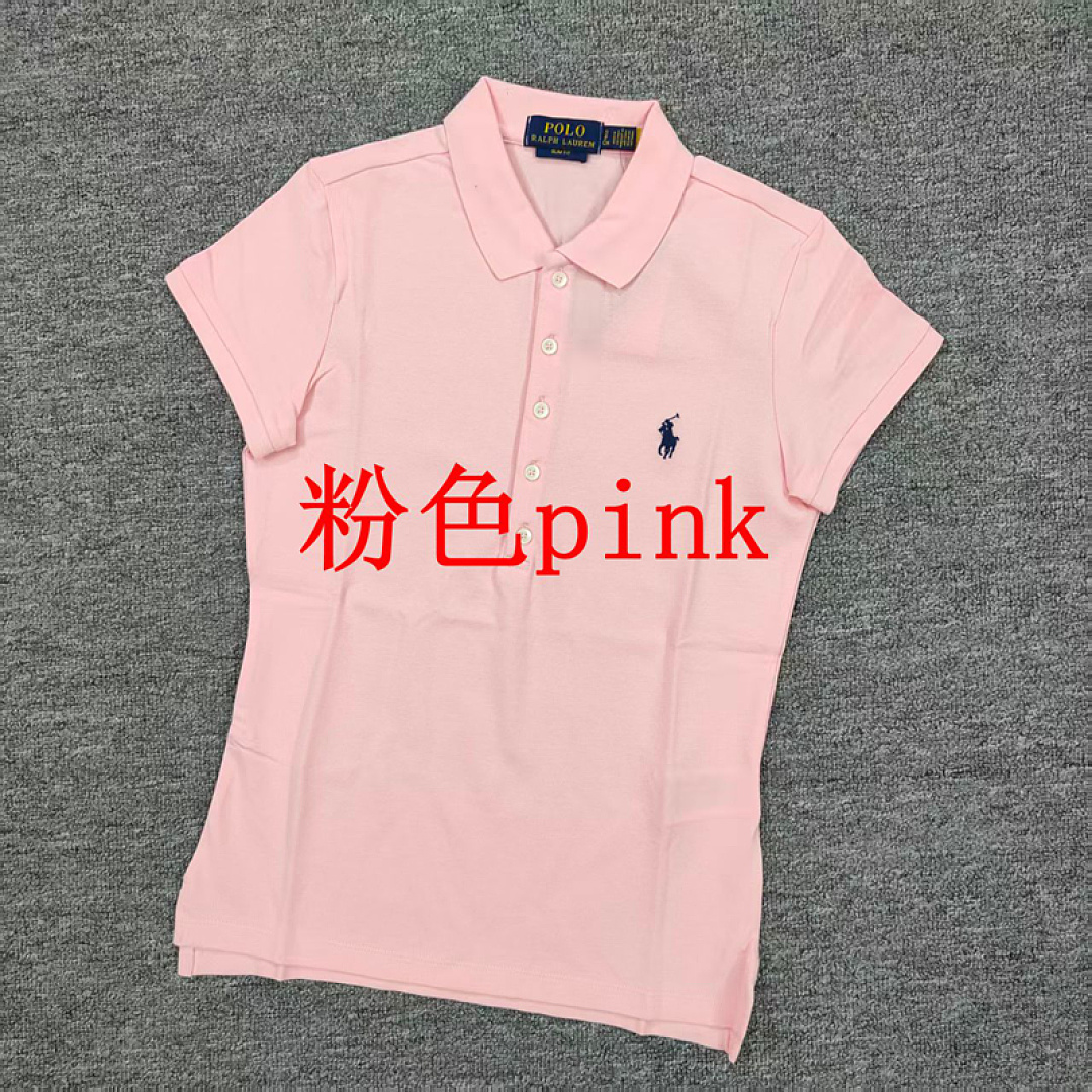 Other €18.7 ## Five-Button Knitted Collar Short-Sleeved Polo Shirt womenRL Buckle Short Sleeve Womens C - Image 8