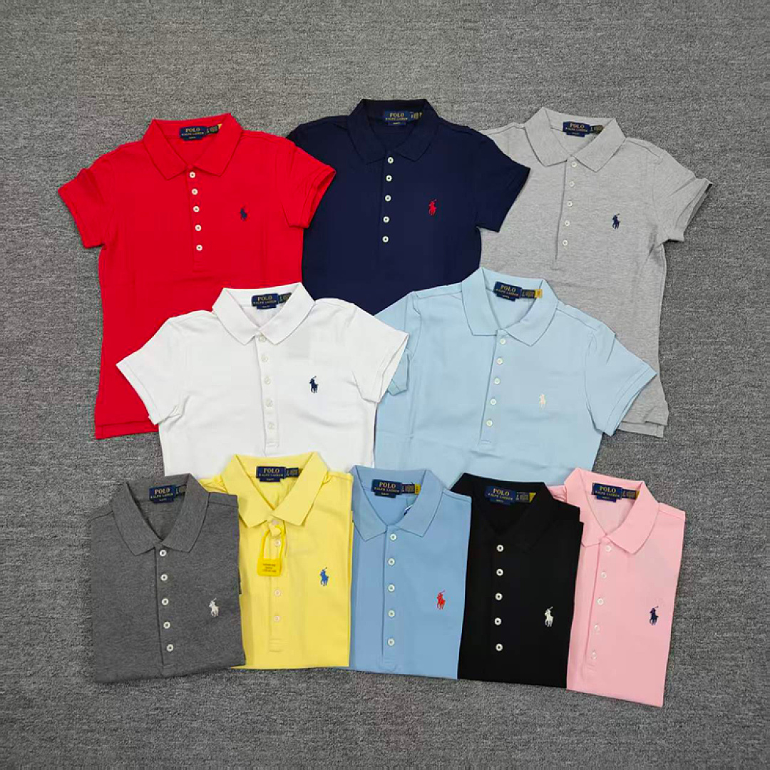 Other €18.7 ## Five-Button Knitted Collar Short-Sleeved Polo Shirt womenRL Buckle Short Sleeve Womens C
