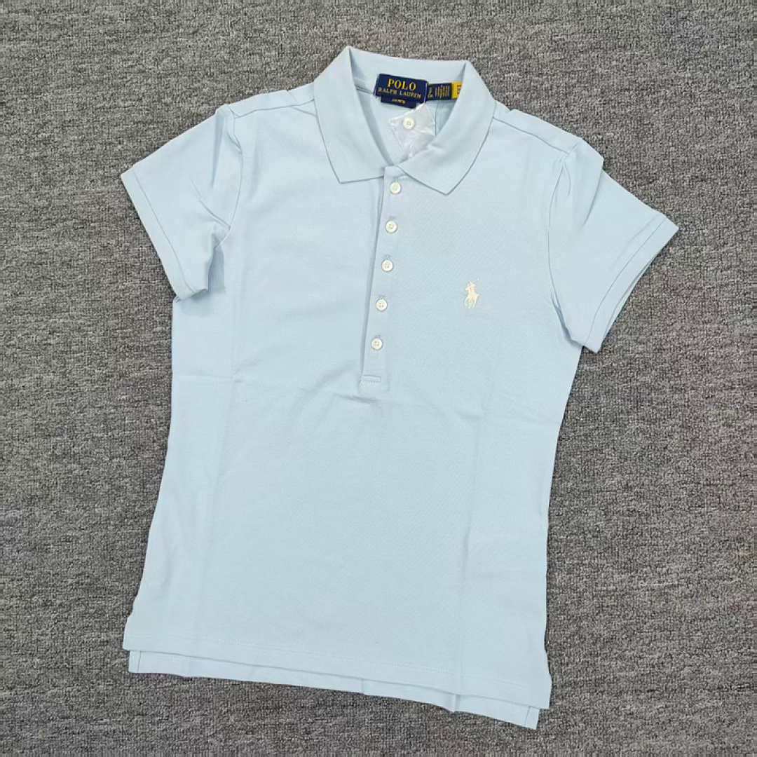 Other €18.7 ## Five-Button Knitted Collar Short-Sleeved Polo Shirt womenRL Buckle Short Sleeve Womens C - Image 32
