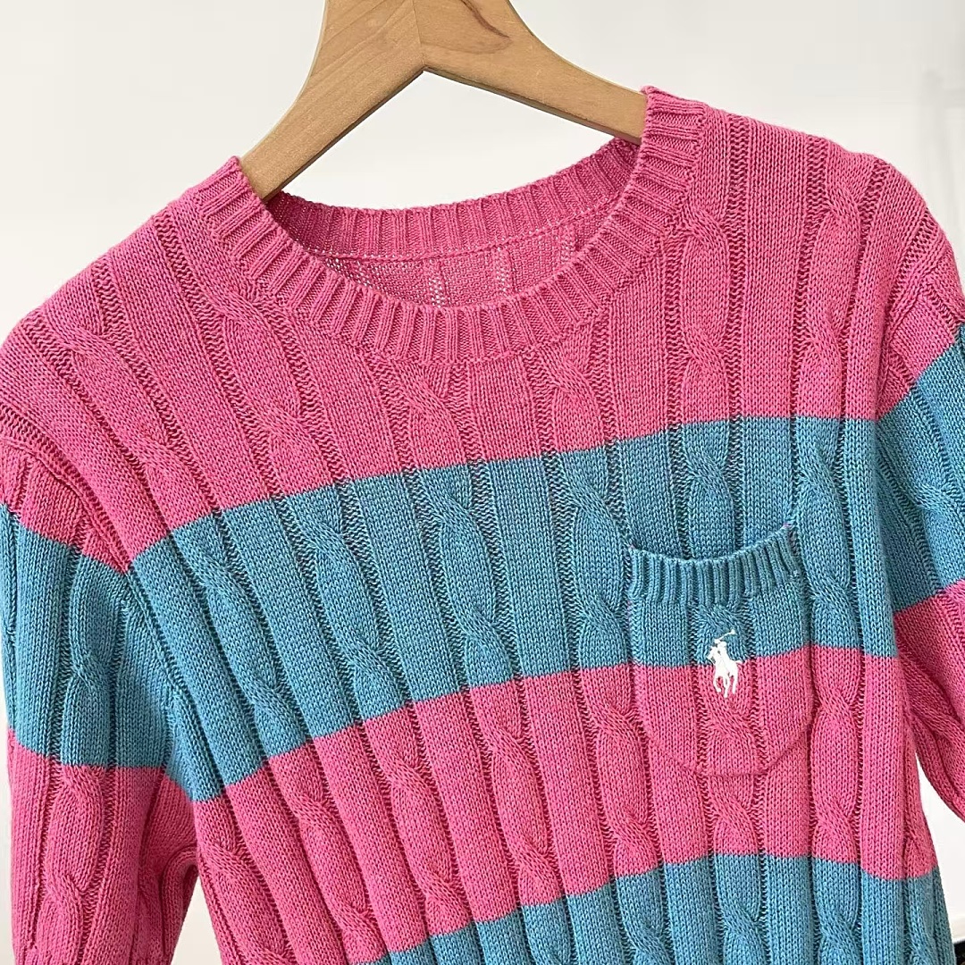 Other €23.4 ##Striped Cable-Knit Short-Sleeve Sweater Striped Collar Linen Floral P - Image 26
