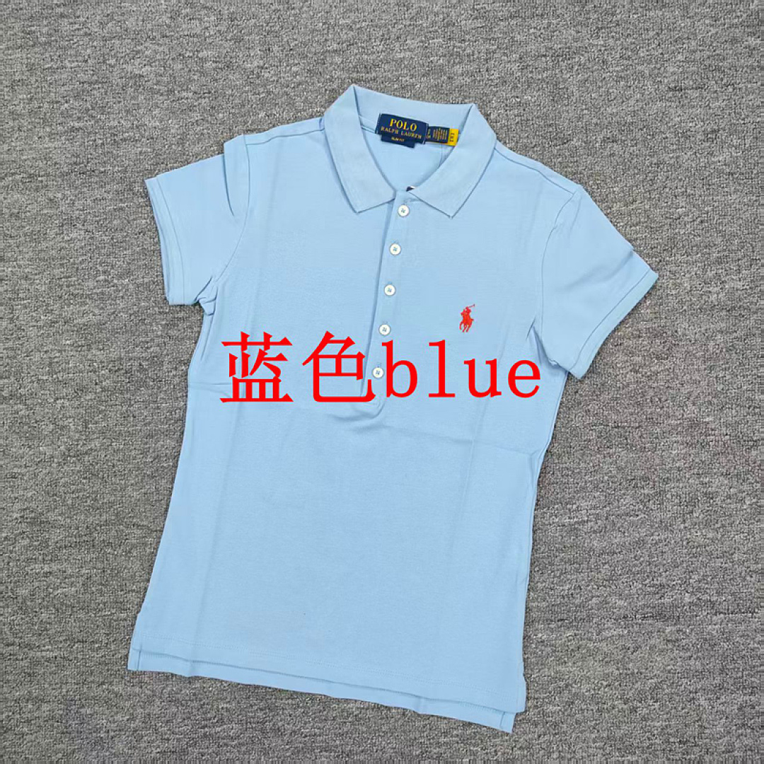 Other €18.7 ## Five-Button Knitted Collar Short-Sleeved Polo Shirt womenRL Buckle Short Sleeve Womens C - Image 12
