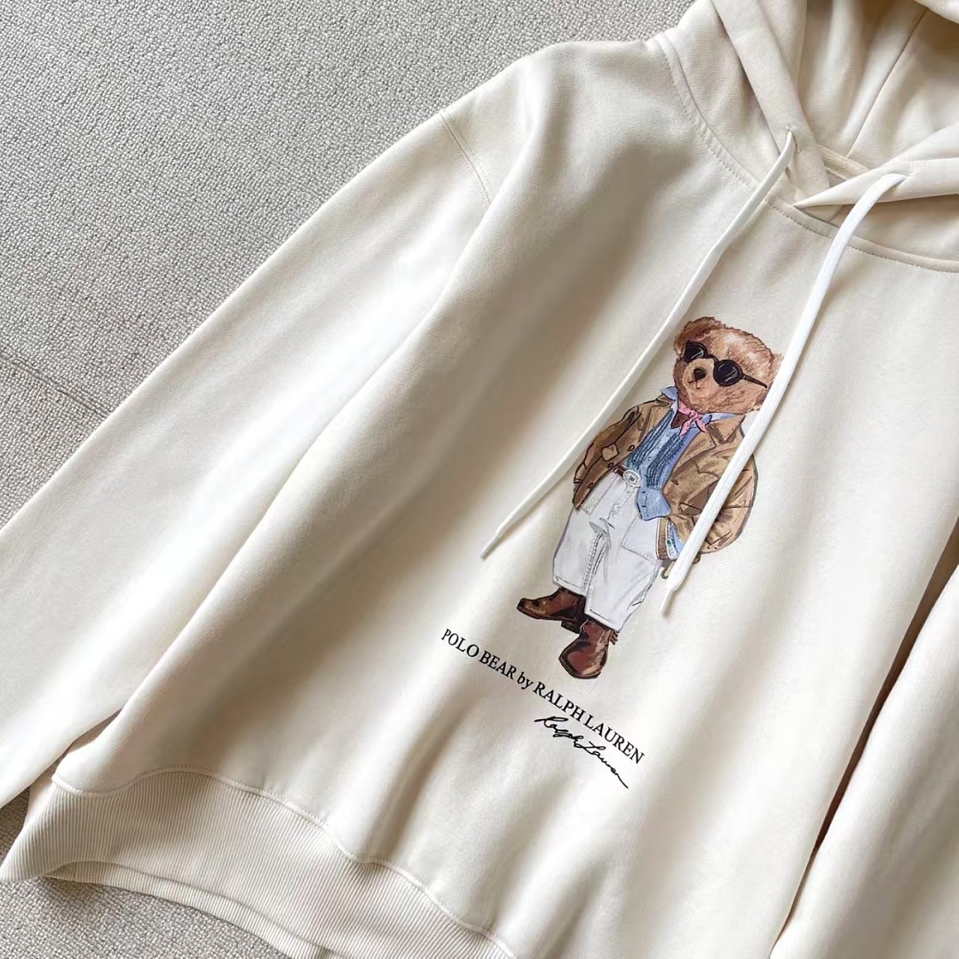 Other €34.8 ##Women's Bear Oversized Fleece Hoodie White Coffee P - Image 26