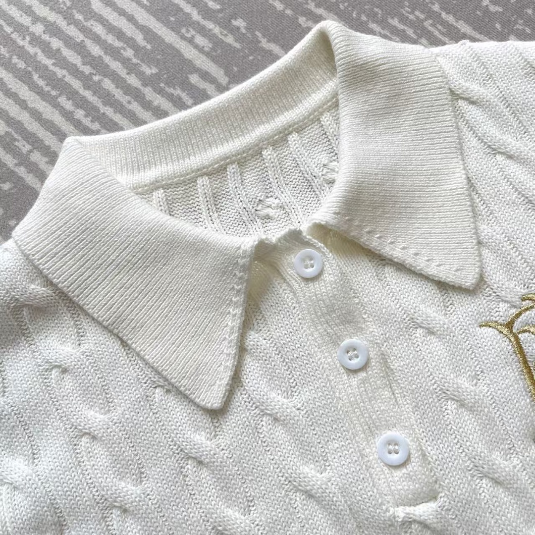 Other €20.6 ##Polo Collar Cable Knit Short Sleeve Embroidered Polo Floral P - Image 24