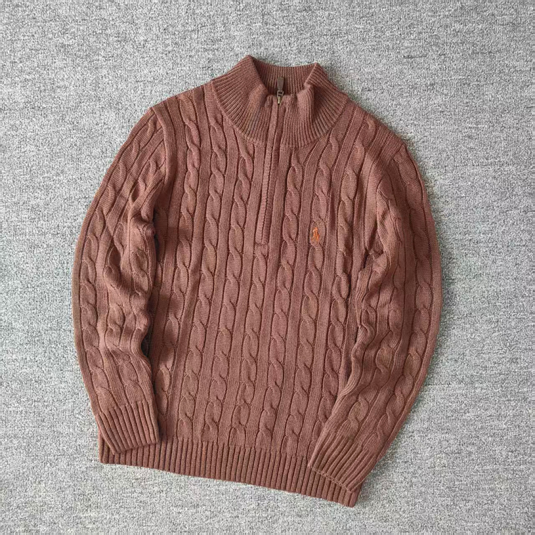 Other €28.9 ##Pony Logo Embroidered Cable-Knit Wool Knit Half-Zip Long-Sleeved Sweat Fleece Half C - Image 13