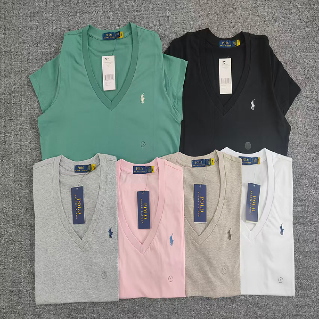 Other €11.0 #1:1 Cotton Jersey V-Neck Tee Womens V Collar Short Sleeve T A, photo 1