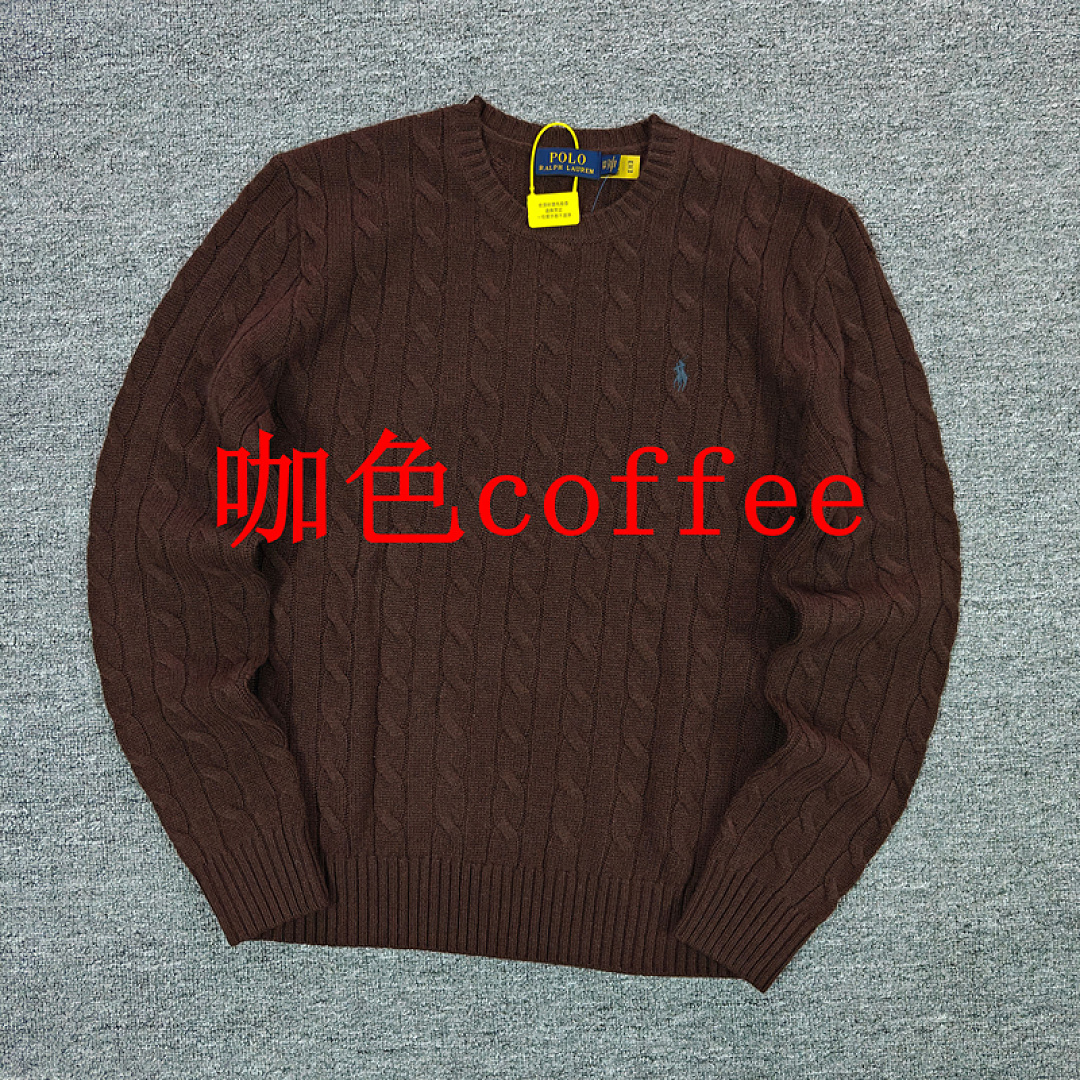Other €30.9 ## Cable-Knit Wool-Cashmere Jumper Mens Collar Fleece Linen Floral Long Sleeve C - Image 4