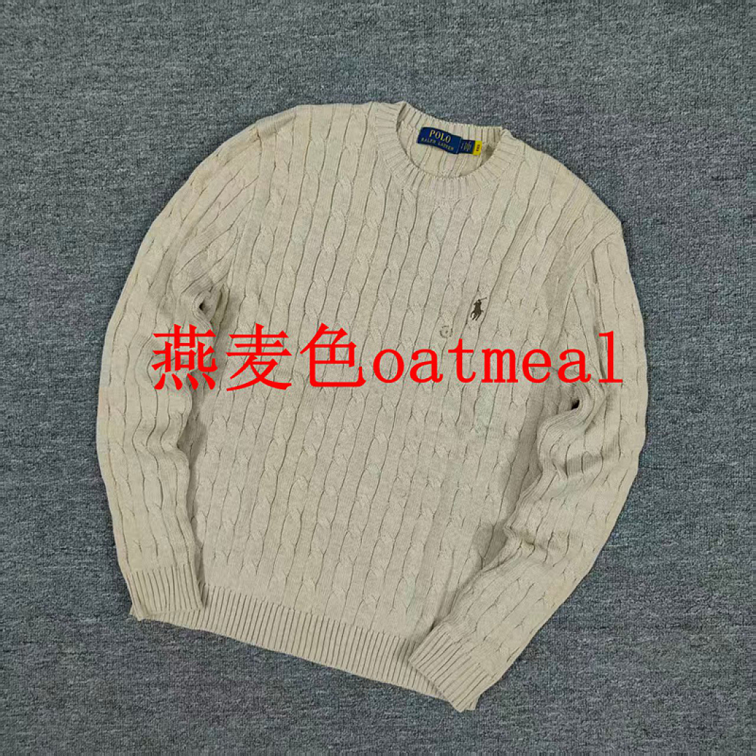 Other €23.4 #RL Autumn/Winter Classic Cable Crewneck Sweater Floral Collar Fleece G/D - Image 9