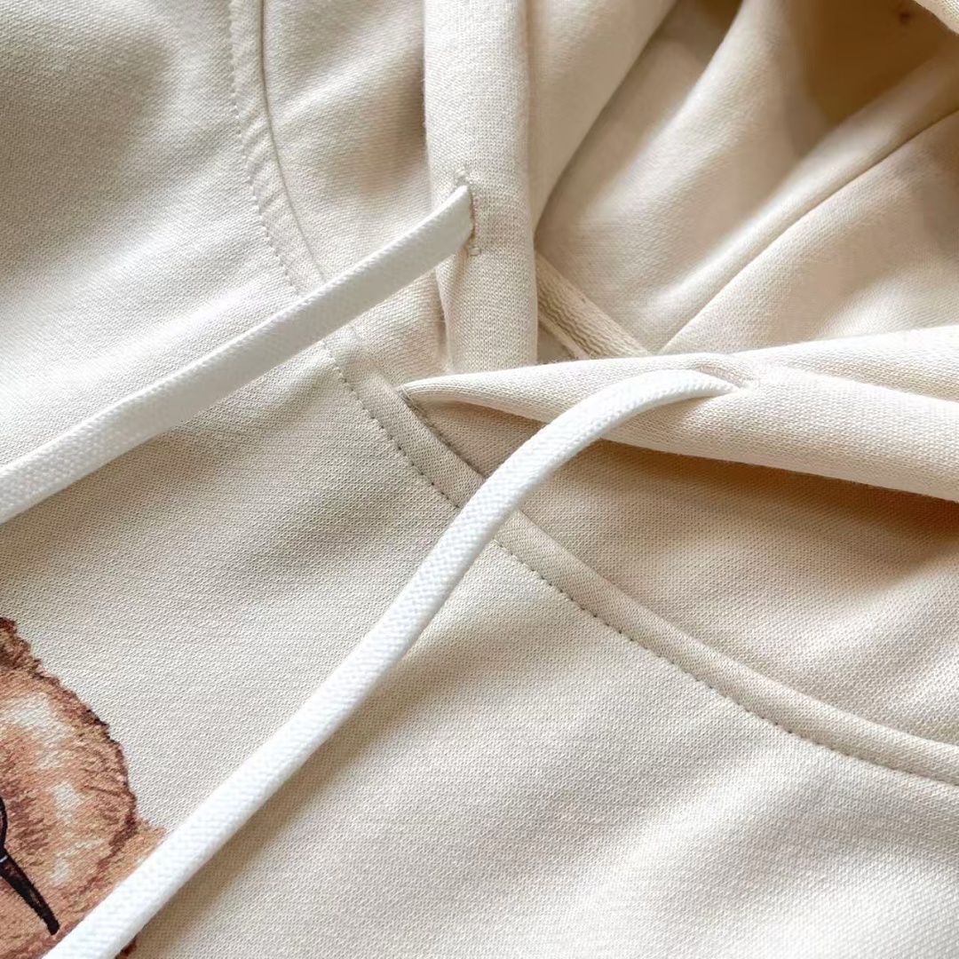 Other €34.8 ##Women's Bear Oversized Fleece Hoodie White Coffee P - Image 22