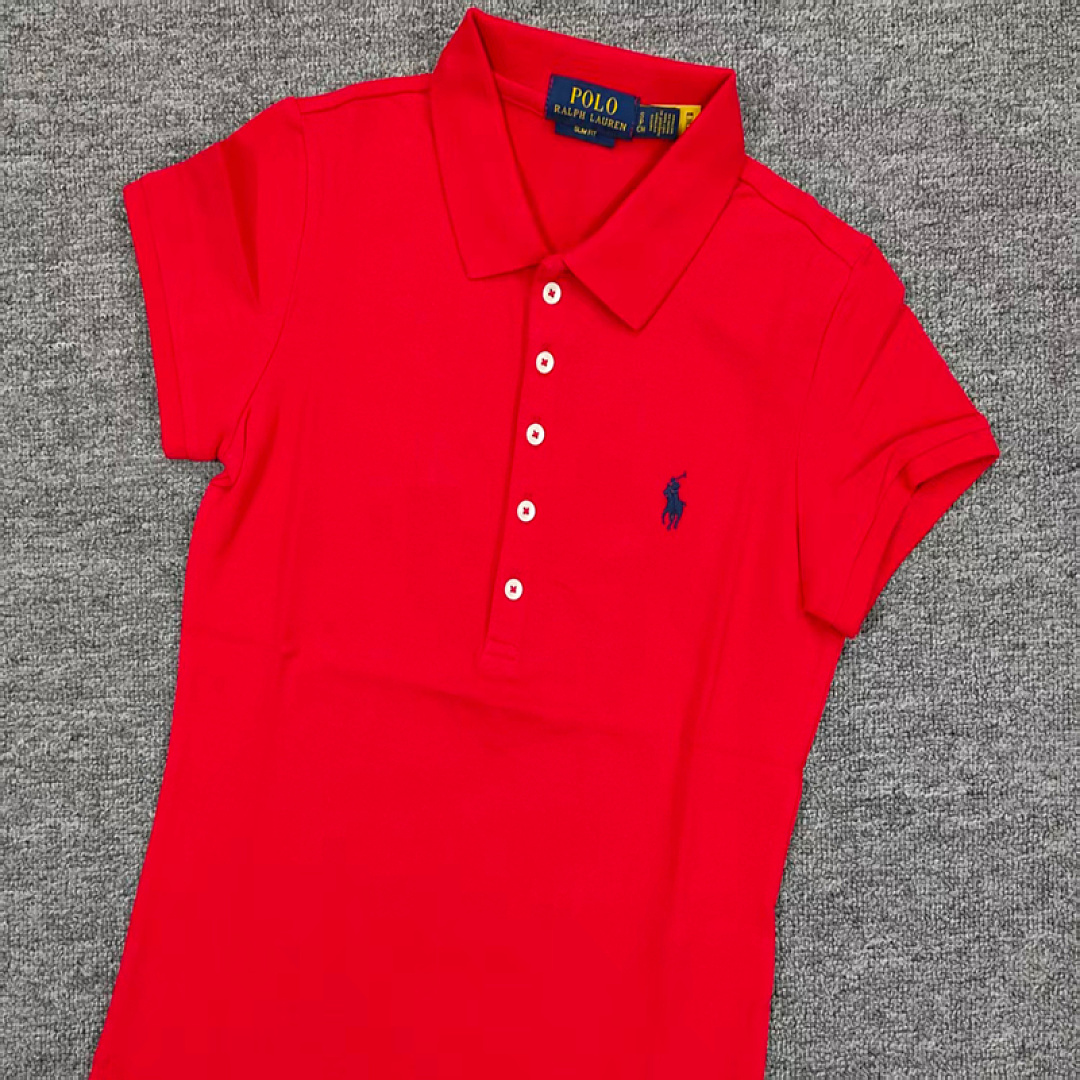 Other €18.7 ## Five-Button Knitted Collar Short-Sleeved Polo Shirt womenRL Buckle Short Sleeve Womens C - Image 16