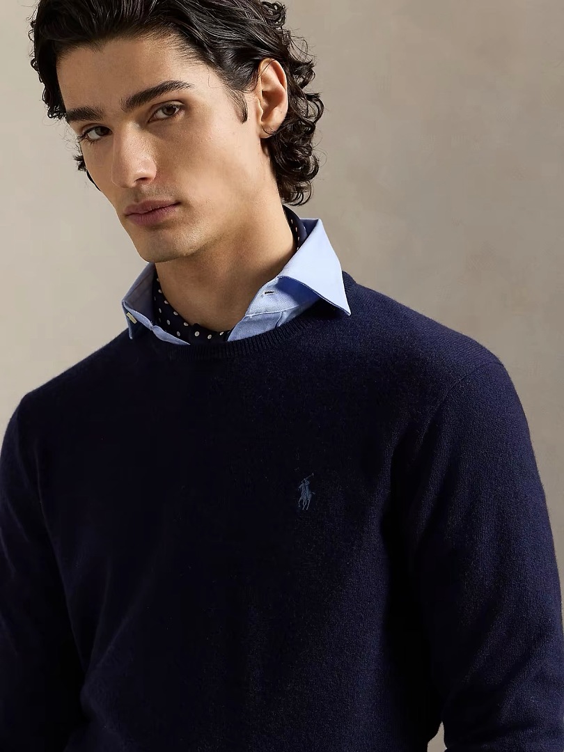Other €23.4 100%Wool Sweater RL Mens Collar Triple Fleece Y - Image 7