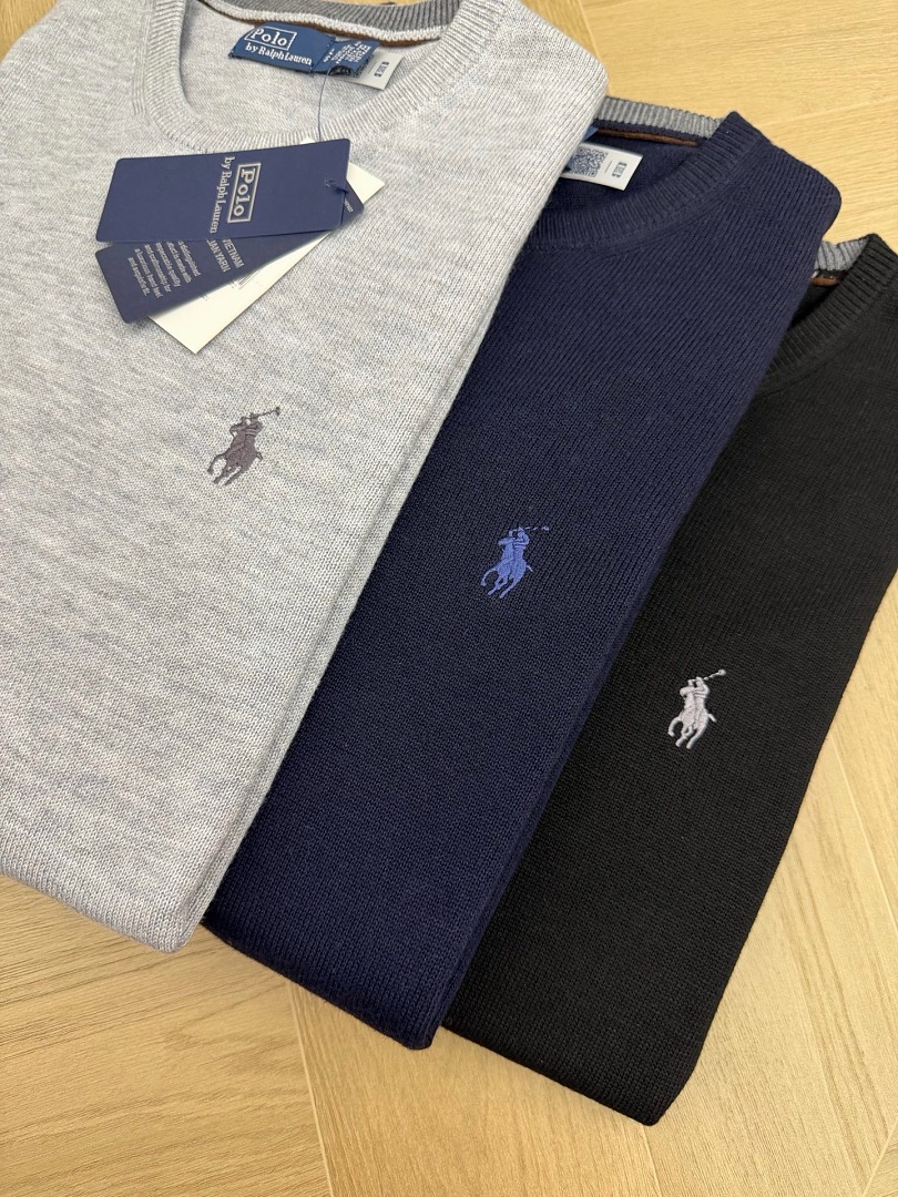 Other €23.4 100%Wool Sweater RL Mens Collar Triple Fleece Y - Image 15