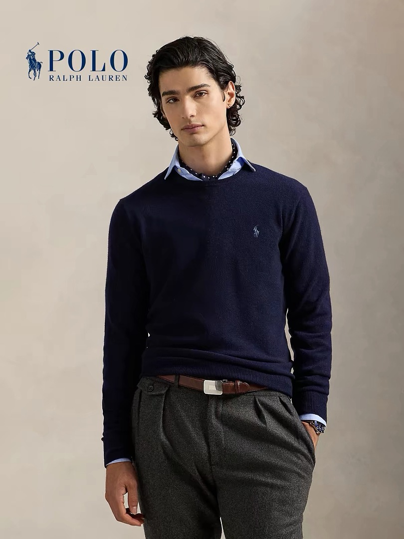 Other €23.4 100%Wool Sweater RL Mens Collar Triple Fleece Y - Image 5