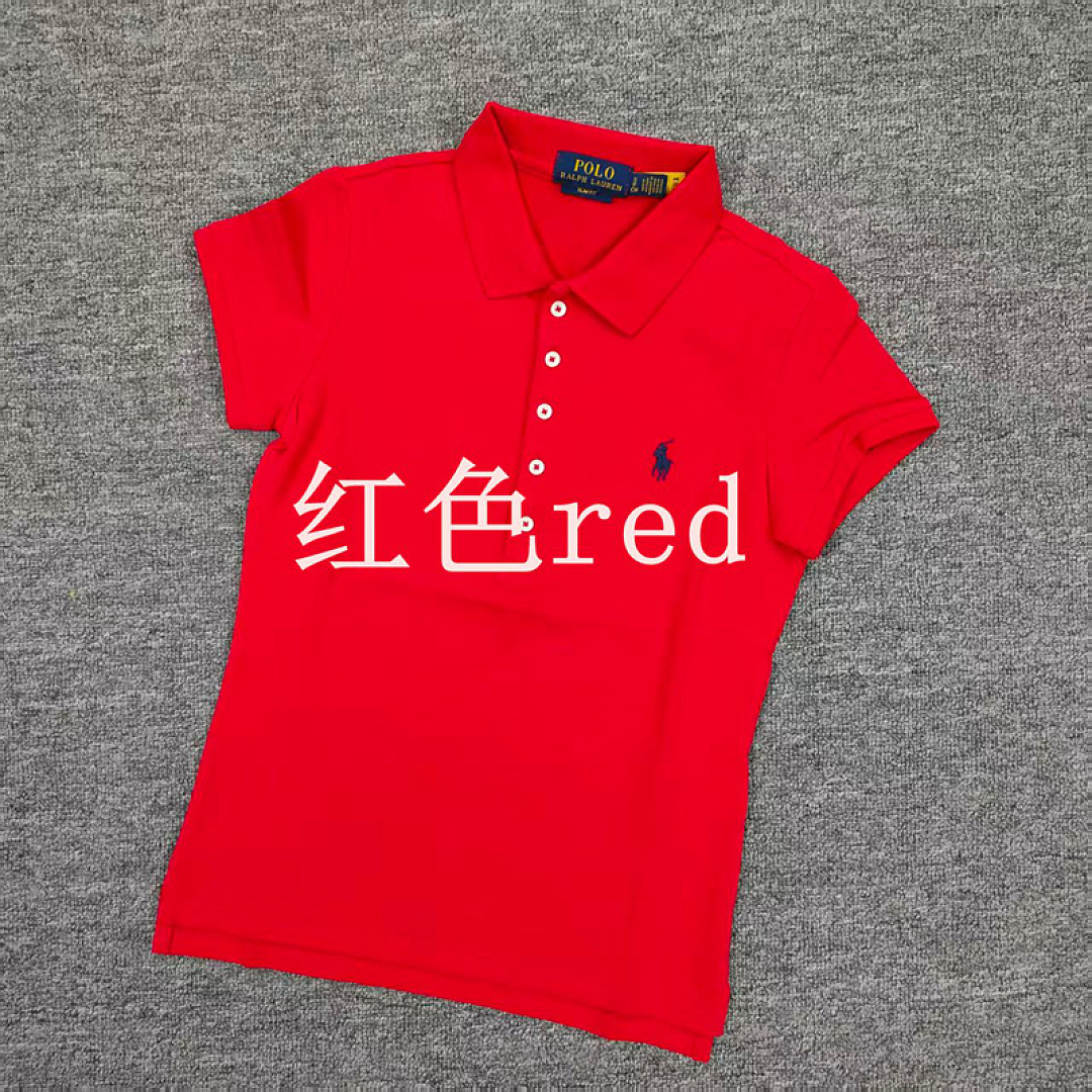 Other €18.7 ## Five-Button Knitted Collar Short-Sleeved Polo Shirt womenRL Buckle Short Sleeve Womens C - Image 9